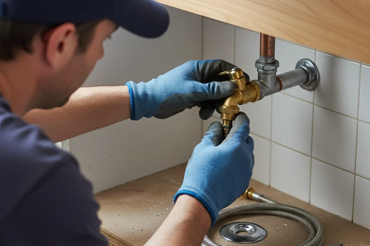 Shutoff valve and fitting work during Emergency Plumbing in Wingate